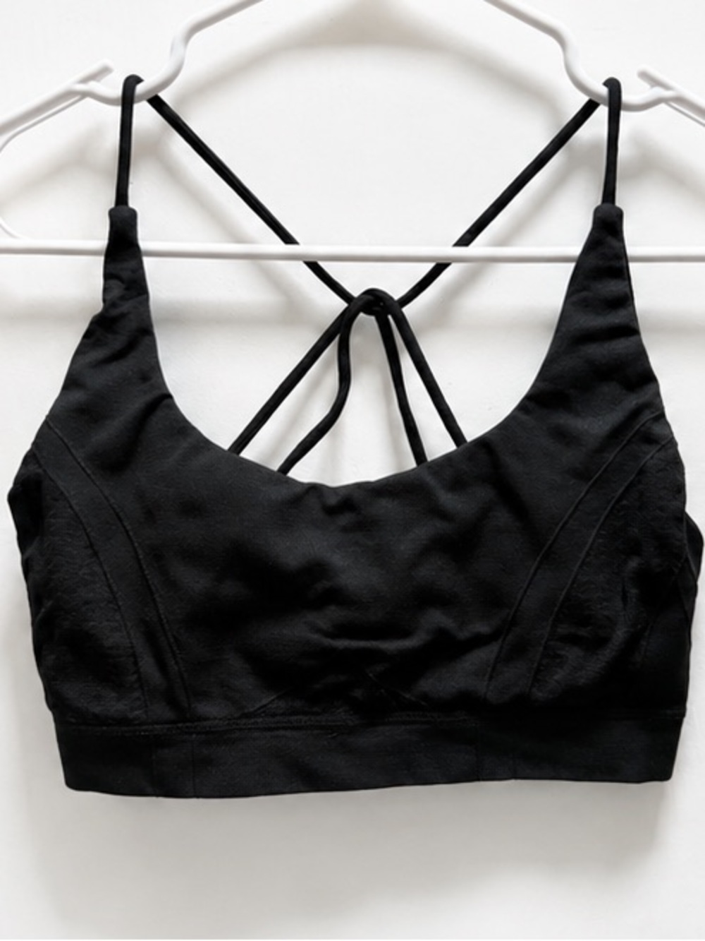 Fabletics Black Strappy Back Sports Bra Medium Support Athleisure Bra